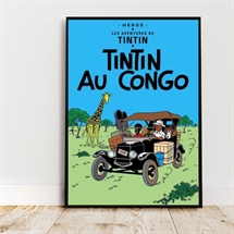 Tintin Plakat 70x50 cm "Tintin i Congo"